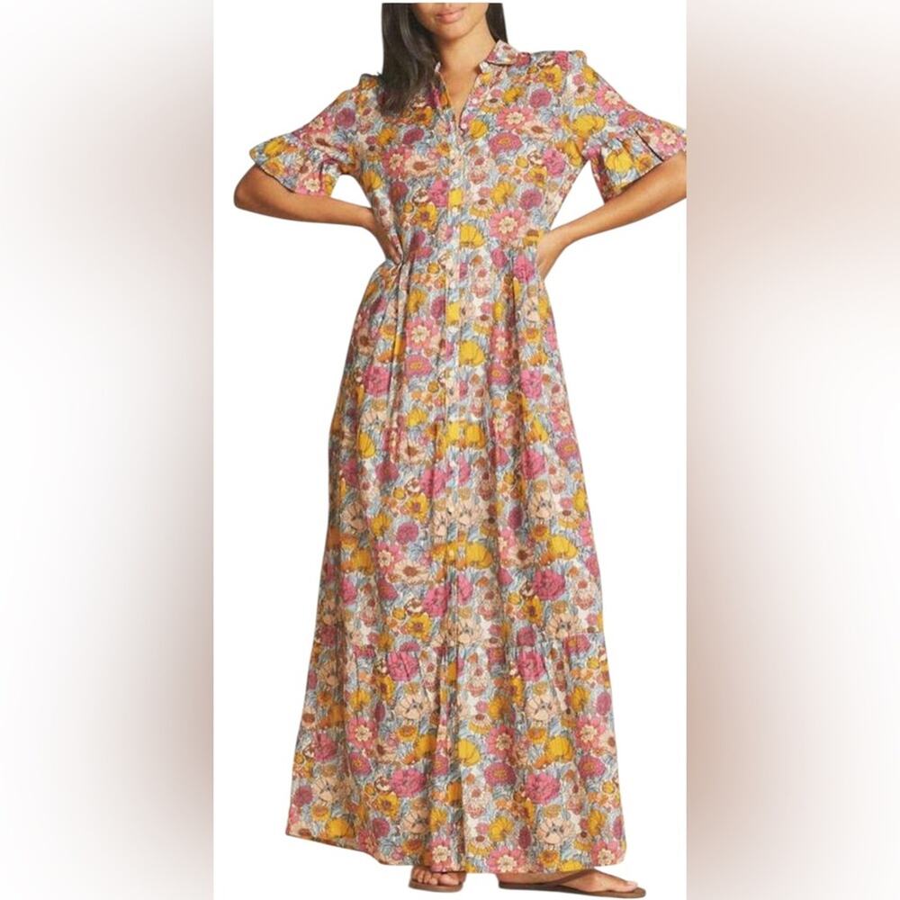 Trovata Martine Dress in the "Dawn Fleurettes" floral print Size:L